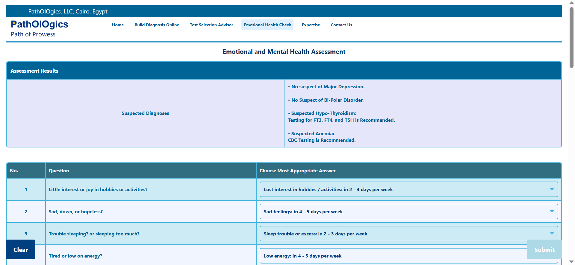 Mental and Emotional Health Check